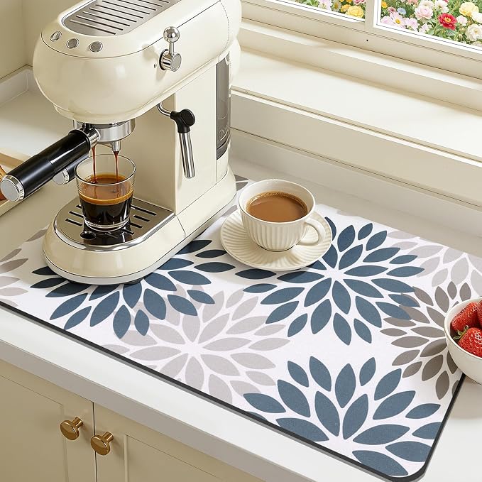 Findosom Floral Dish Drying Mat, Cuttable Drying Mat - Image 8