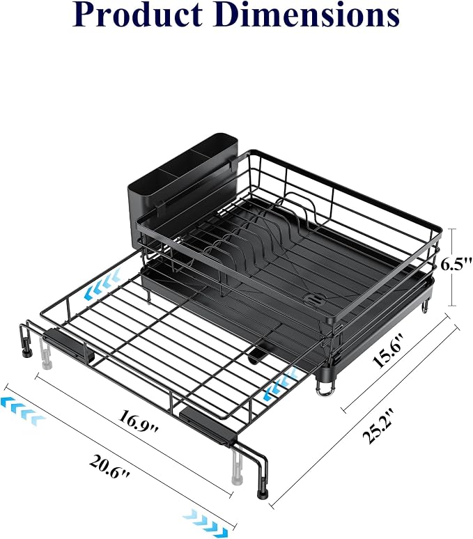 Kitsure Extendable Dish Drying Rack - Image 4