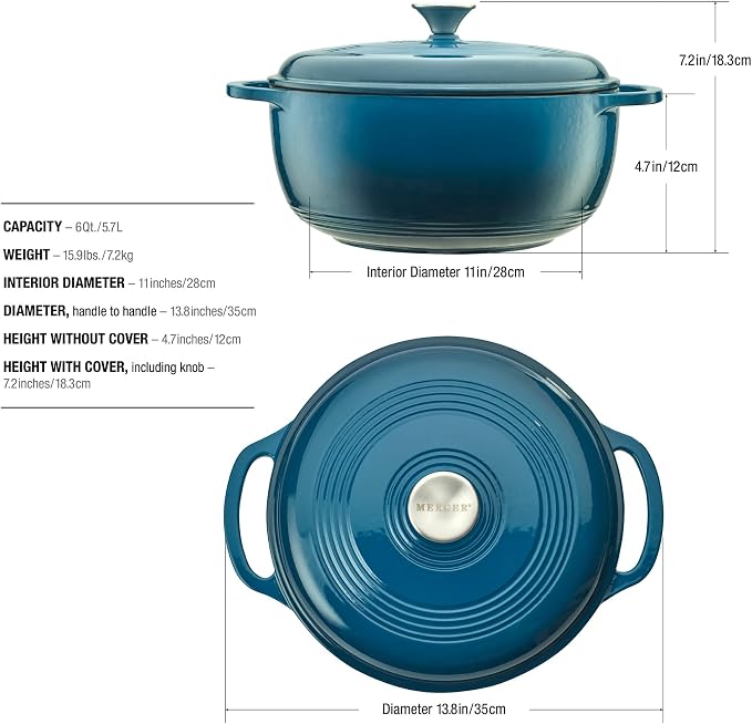 Mercer Culinary Enameled Cast Iron Round Dutch Oven, 6 qt. - Image 5