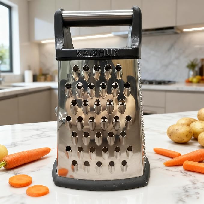 Kaishun Professional Cheese Grater, 4-Sided Stainless Steel Box Grater - Image 7