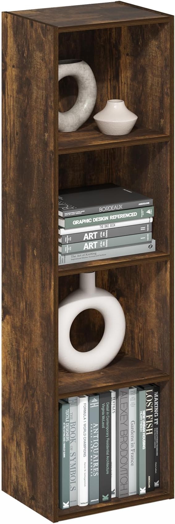 Furinno PASIR Book Shelf, 4-Tier Modern Bookshelf, Open Shelves Bookcase 9 x 12 by Furinno-FitsYourSpaceFitsYourBudget