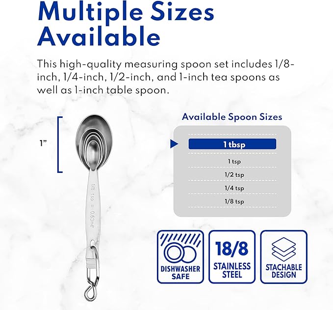 New Star Foodservice 43129 18/8 Stainless Steel Measuring Spoons - Image 7