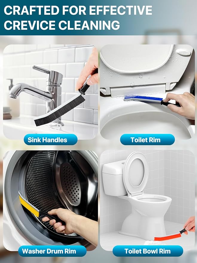 6Pcs Hard Bristle Crevice Cleaning Brush, Designed - Image 4