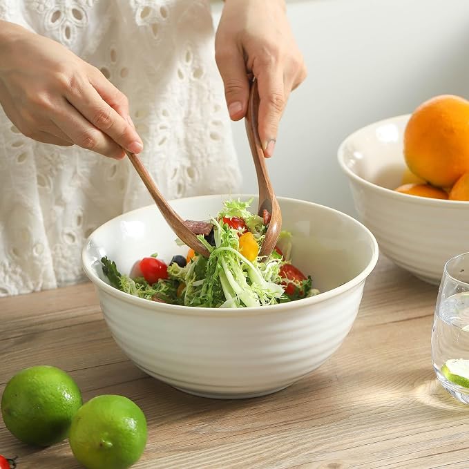 HASENSE Ceramic Serving Bowls, 8.3 Inch Large Soup Bowls - Image 3