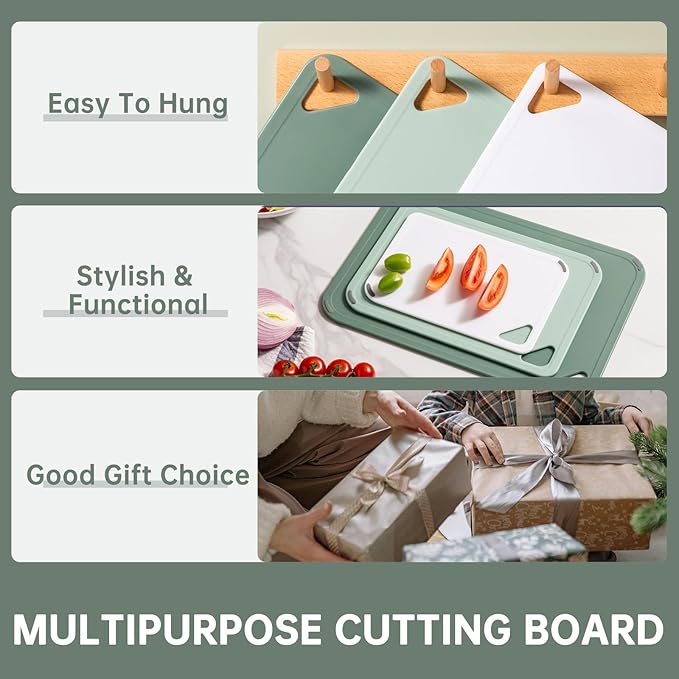 THETCHRY Plastic Cutting Board Set of 3-Cutting Boards - Image 5