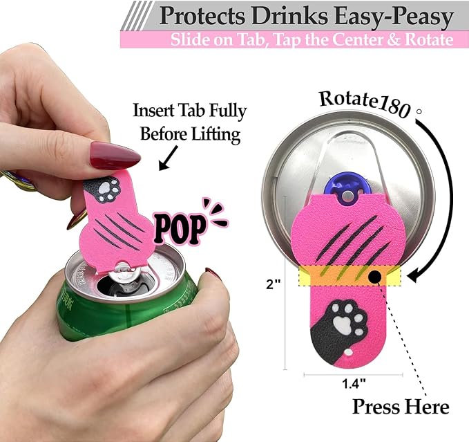 Soda Can Tab Opener Mini Soda Can Cover Easy Tab Opener and Drink Protector - Image 2