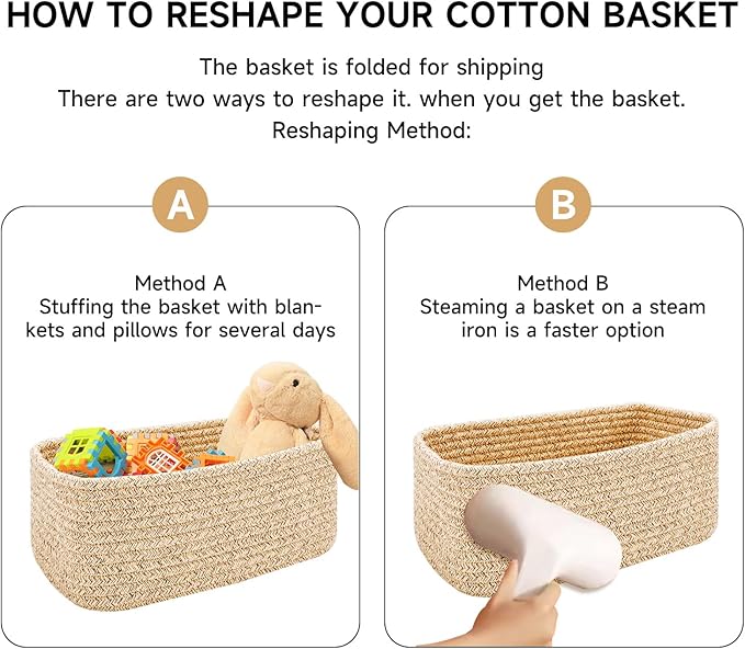 MiniArk Small Storage Baskets for Organizing | Closet Organizer Bins | Shelf - Image 7