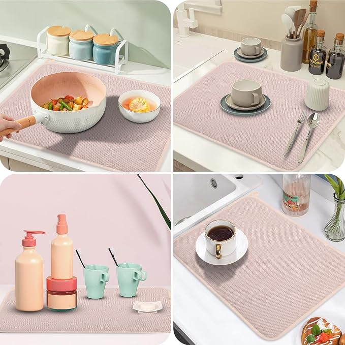 GeeRic Microfiber Dish Drying Mat, Super Absorbent Kitchen Dish Drying Pad - Image 4