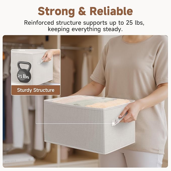 StorageWorks Foldable Shelf Organizer Bins, Closet Storage Baskets - Image 7