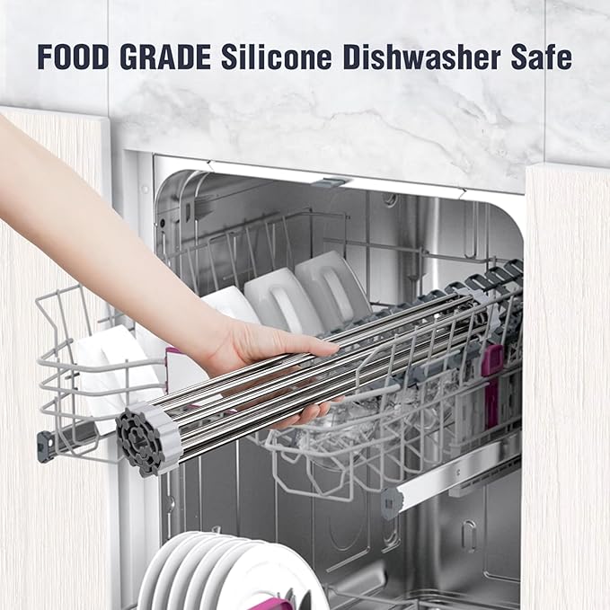 Tomorotec 21" x 15.5" Roll Up Dish Drying Rack Over Sink Drying Rack Sink Cover - Image 7