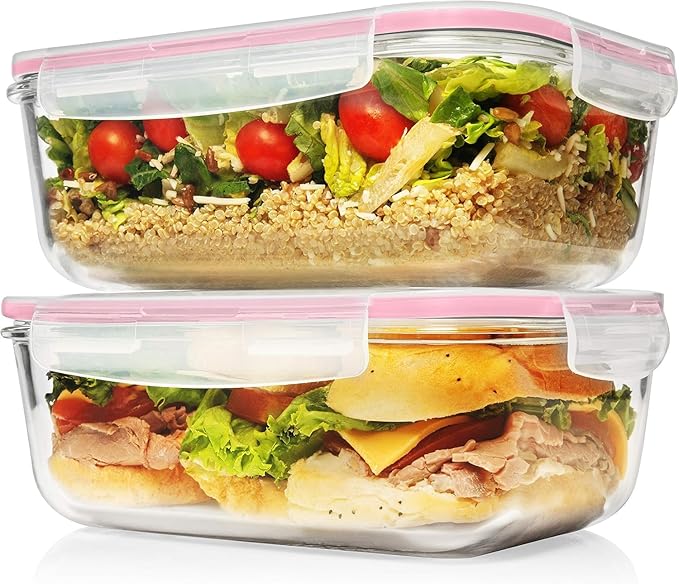Razab 4 PC 1860ml / 63 Oz / 8 Cups Large Glass Food Storage Containers - Image 7