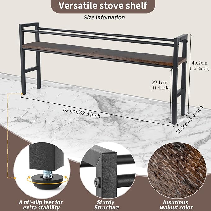 Meangood Spice Rack Shelf for Kitchen Stove, Over the Stove Shelf - Image 4