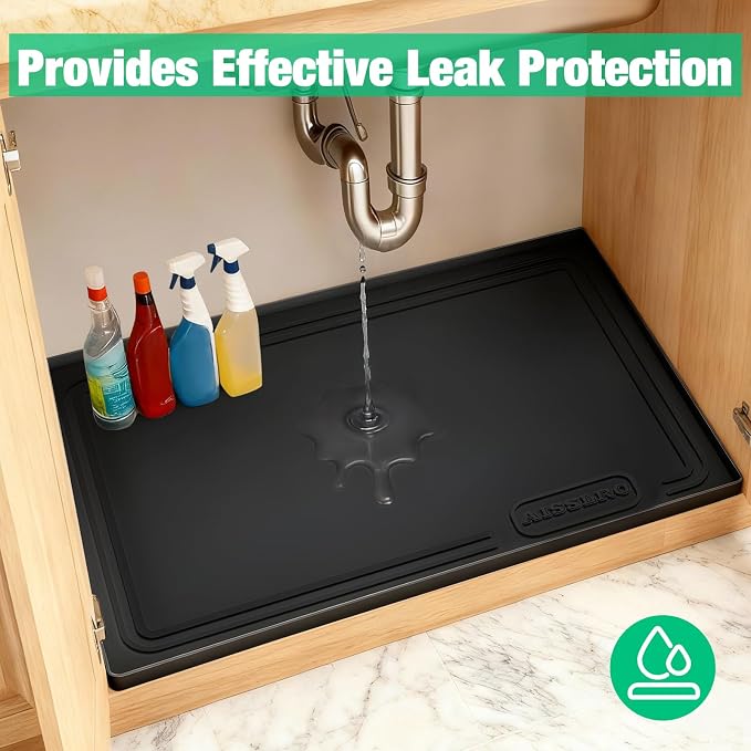 Aisslro Under Sink Mat 34" X 22", Waterproof Silicone Cabinet Organizer - Image 4