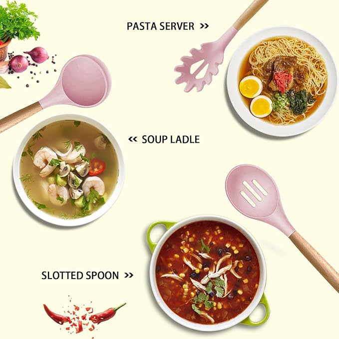 MIBOTE Silicone Cooking Kitchen Utensils Set - Image 5