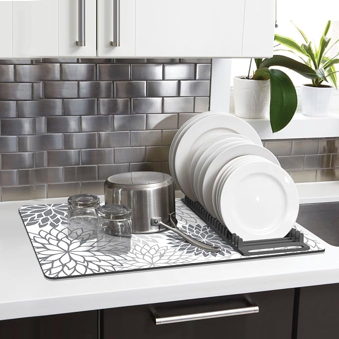 Findosom 2PCS 16" x 24" Dish Drying Mat & 24" x 5.5" Sink Splash Guard - Image 8