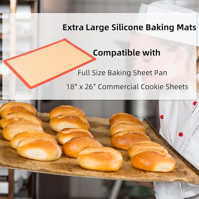 AMYONE Silicone Baking Mats for Full Size Sheet Pan, Non-Stick Silicone Baking - Image 6