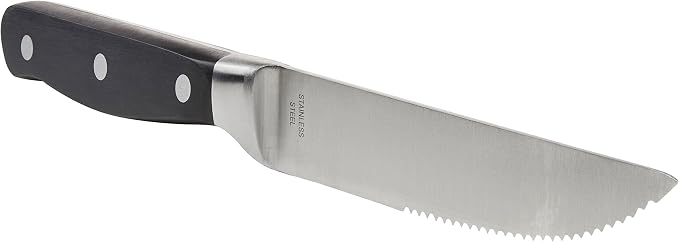 Amazon Basics 8-Piece Full Tang Stainless Steel Serrated Steak Knife Set - Image 3