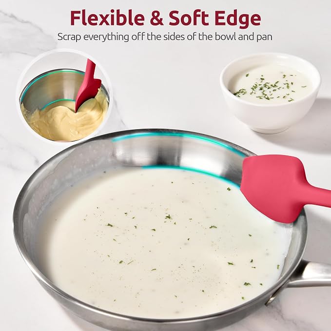 U-Taste Extra-Long 600ºF Heat Resistant Spatula Spoon: 14" Silicone Spoonula - Image 8