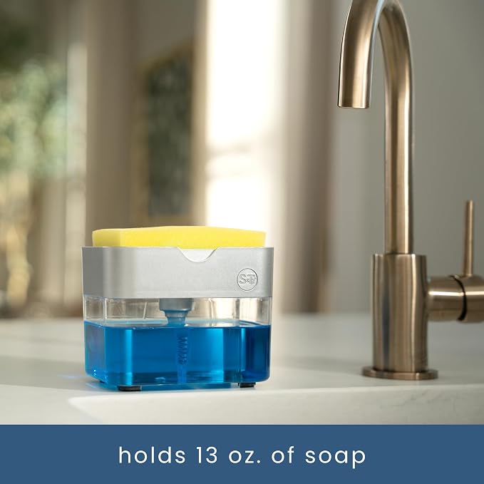 S&T INC. Dish Soap Dispenser and Sponge Holder - Image 5