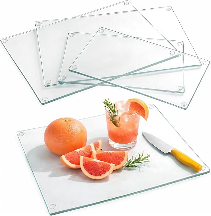 Hacaroa 4 Pack Tempered Glass Cutting Board by Hacaroa