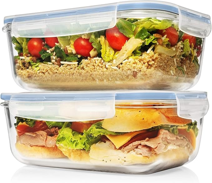 Razab 4 PC 1860ml / 63 Oz / 8 Cups Large Glass Food Storage Containers - Image 7