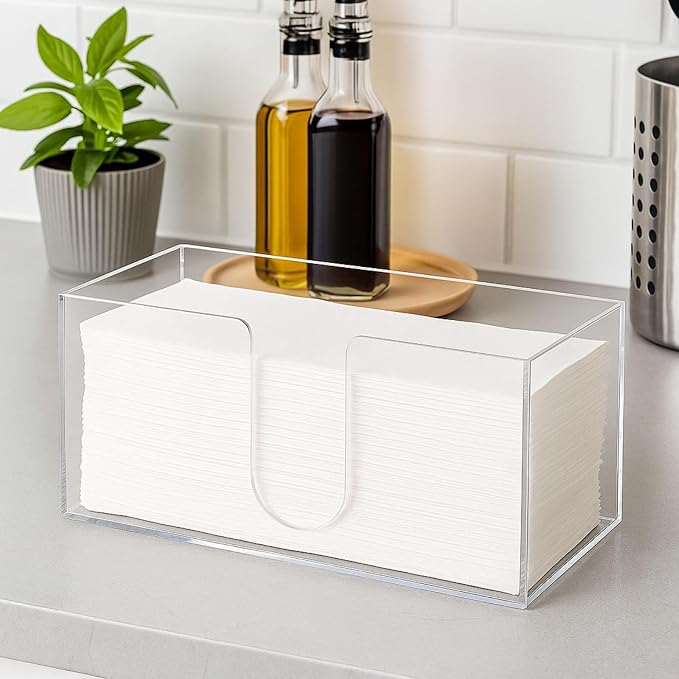 ZAVOOS 2 Pack Acrylic Paper Towel Holder, Folded Countertop Z-fold C-fold - Image 5