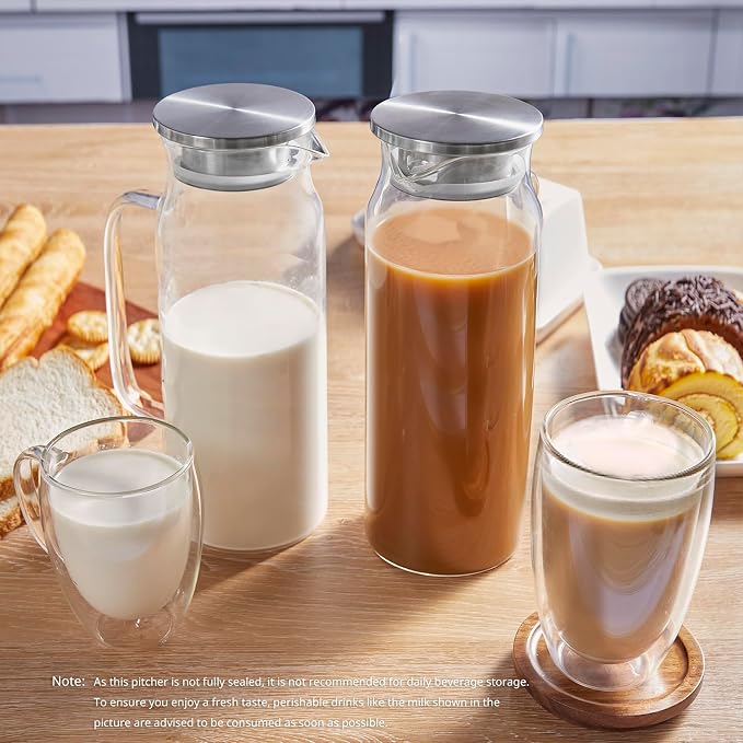 Bivvclaz 2 Pack 1.6 Liter 54 oz Glass Pitcher - Image 6