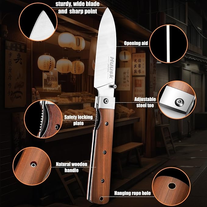 Huusk Folding Chef Pocket Knife - Image 4