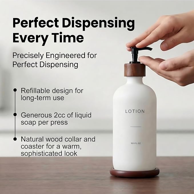 Soap Dispenser Bathroom, Refillable Lotion Dispenser - Image 4