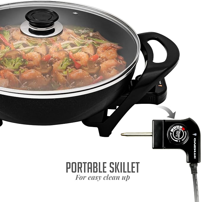 OVENTE Electric Wok with Nonstick Coating, 13 Inch Family-Sized Skillet - Image 7