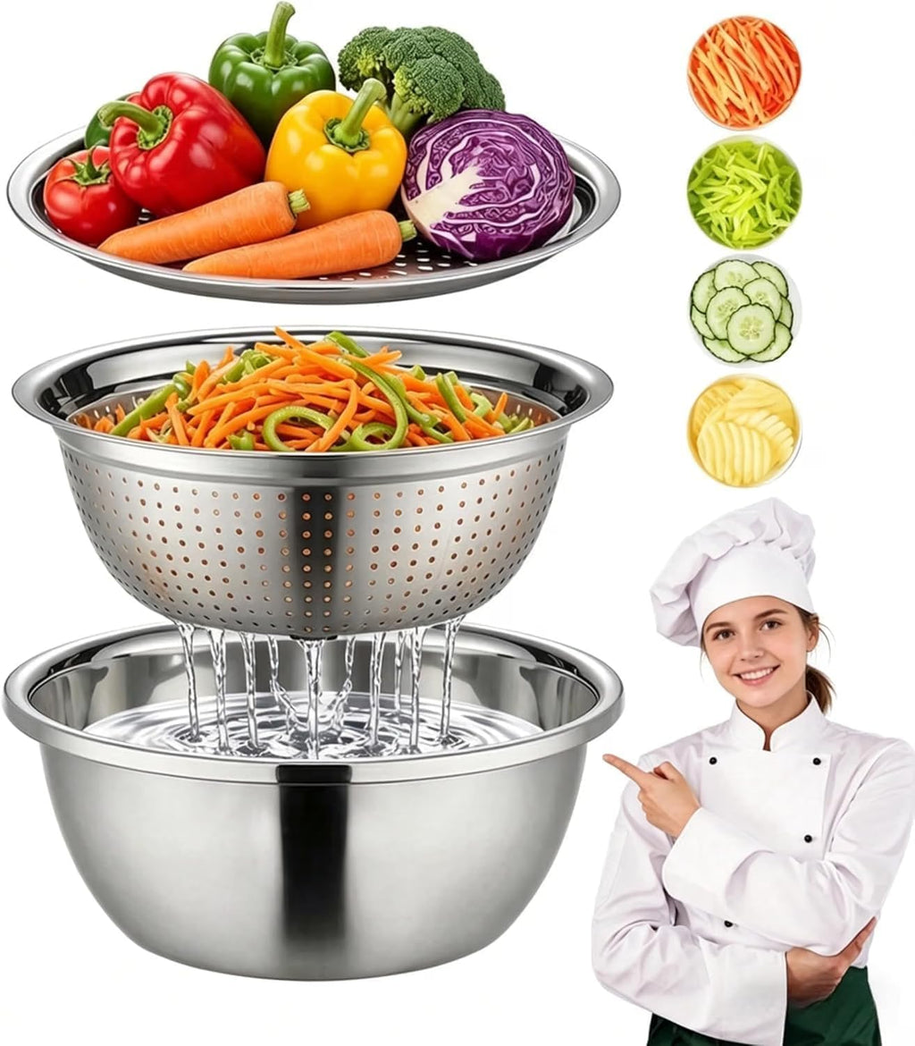 Germany Multifunctional Stainless Steel Basin - 2026 New 3-in-1 Grater