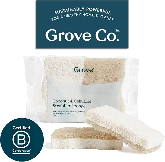 Grove Co. Sponges, Natural Coconut Scrubber Kitchen Sponge, Dual-Sided - Image 7