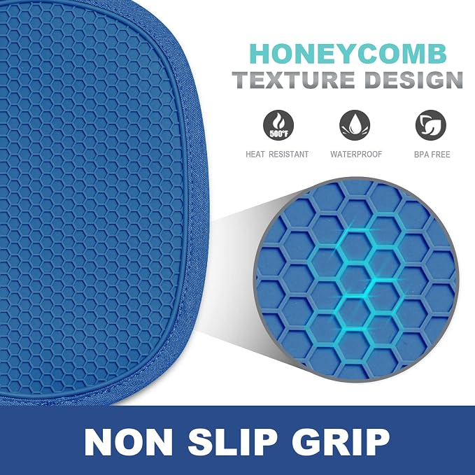 2-Pack Silicone Pot Holders for Kitchen Heat Resistant up to 500°F, Non-Slip - Image 3