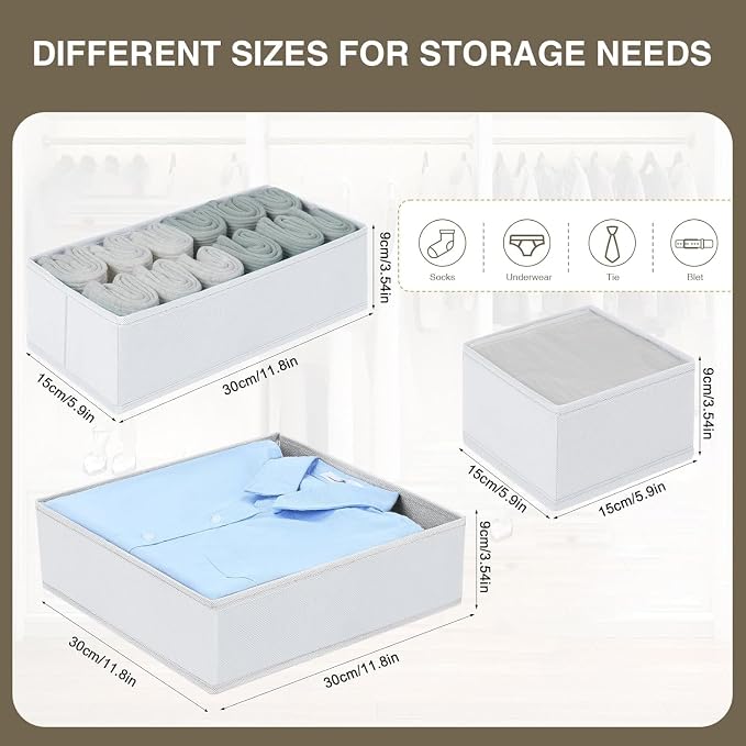 DIMJ Drawer Organizer Clothes 18 Pack - Image 3