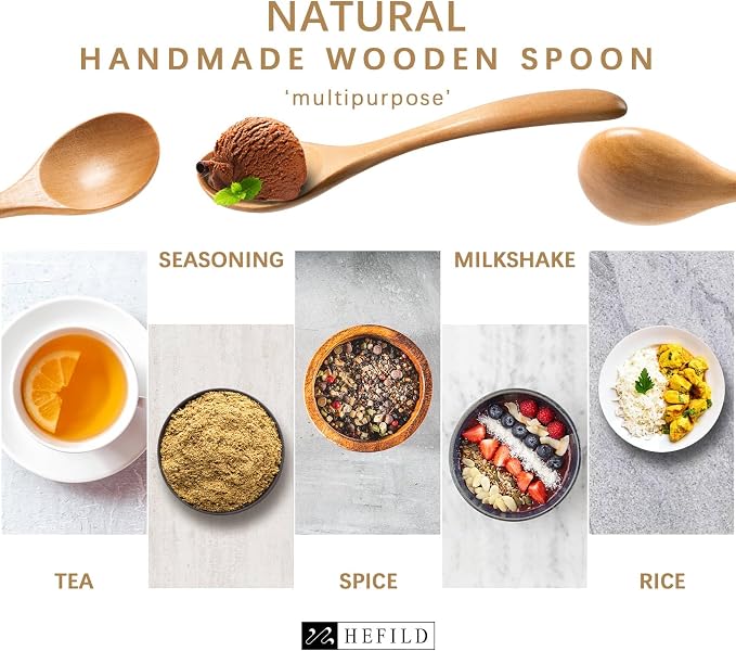 4 PCS Wooden Spoons for Honey, 6.7 inch Small Wooden Spoons - Image 5