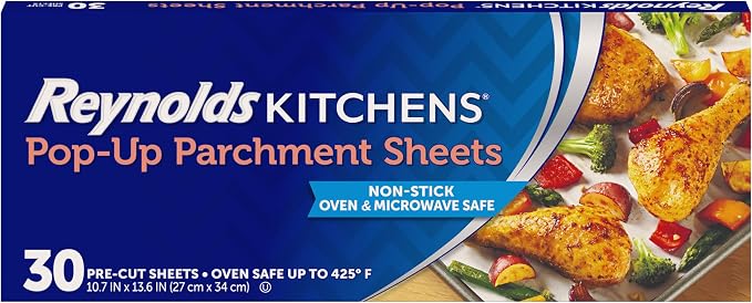 Reynolds Kitchens Pop-Up Parchment Paper Sheets, Fits Standard Baking Pans and by ReynoldsConsumerProducts