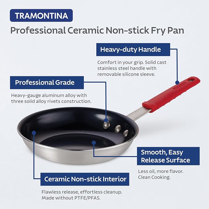 Tramontina Professional 8-Inch Ceramic Non Stick Small Frying Pan, Heavy-Gauge - Image 3