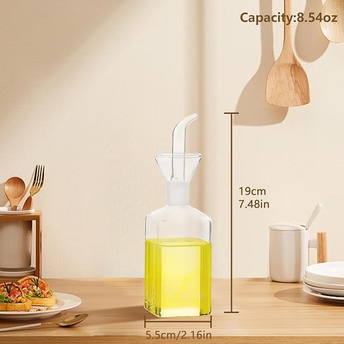 LandHope Oil Bottle Glass Olive Oil Dispenser Bottle Glass Cooking Oil Vinegar - Image 4