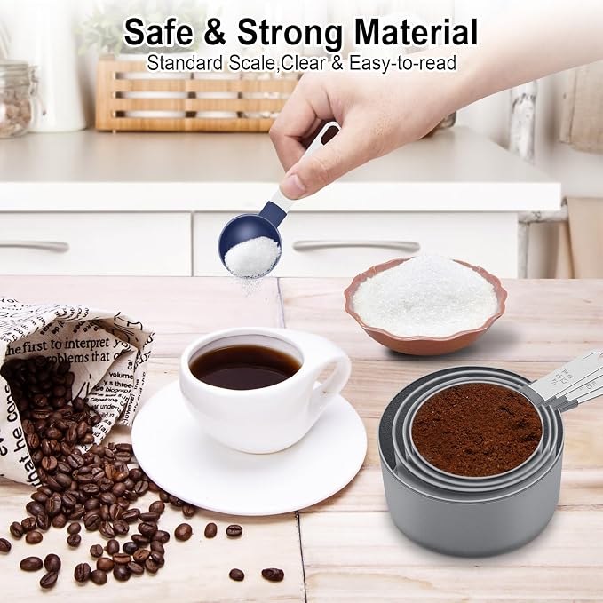 Measuring Cups and Spoons Set, 10 Pieces Nesting Measure Cups and Spoons - Image 4