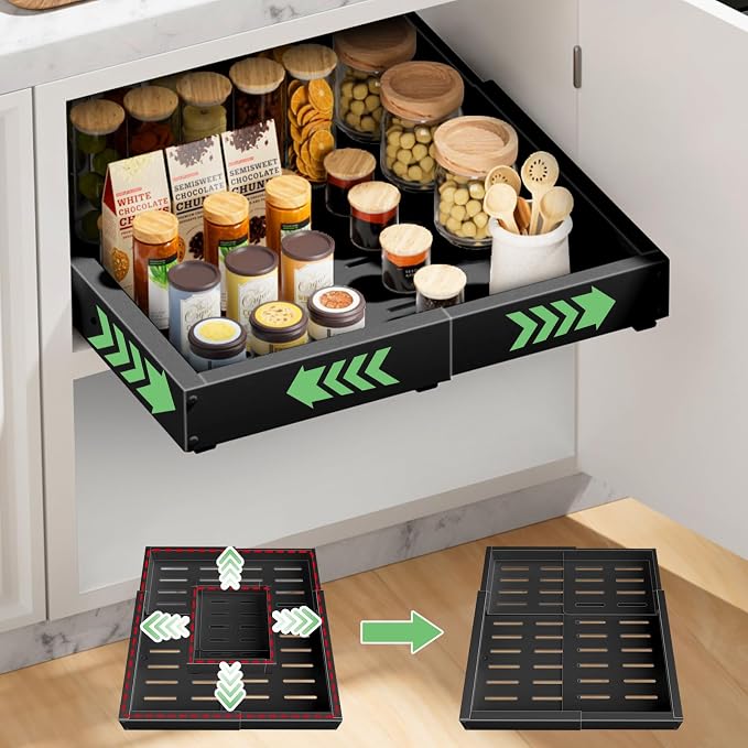 1 Pack Pull out Cabinet Organizer, Width Depth, by BUFOR