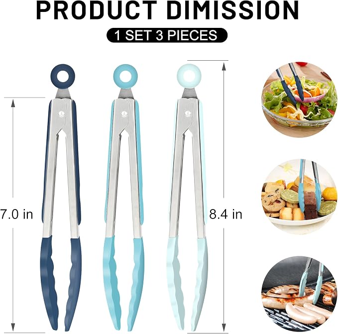 Hotec Mini Silicone Kitchen Tongs - Image 2