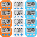 12 Pack Small Digital Kitchen Timer Magnetic Back and ON/Off Switch, Minute by LinkDm