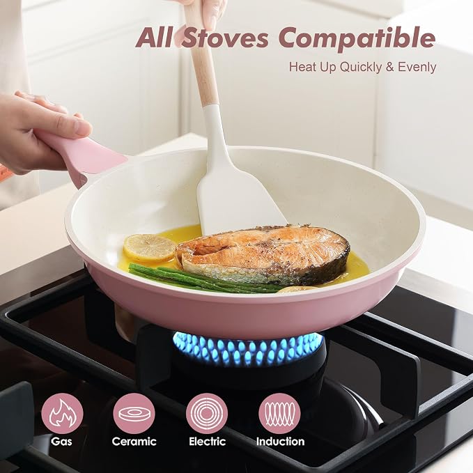 SENSARTE Nonstick Ceramic Frying Pan 9.5-Inch, Healthy Non Toxic Skillet - Image 4