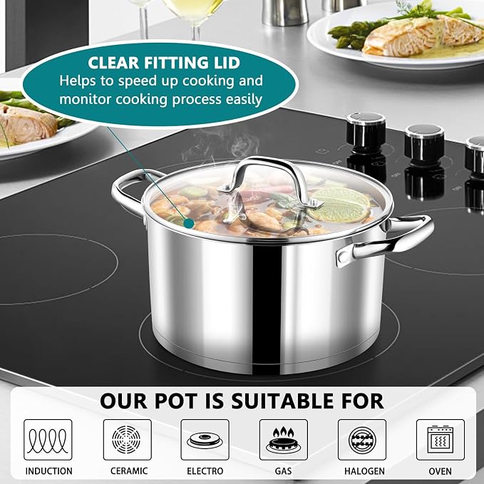 P&P CHEF 6 Quarts Cooking Stock Pot - Image 5