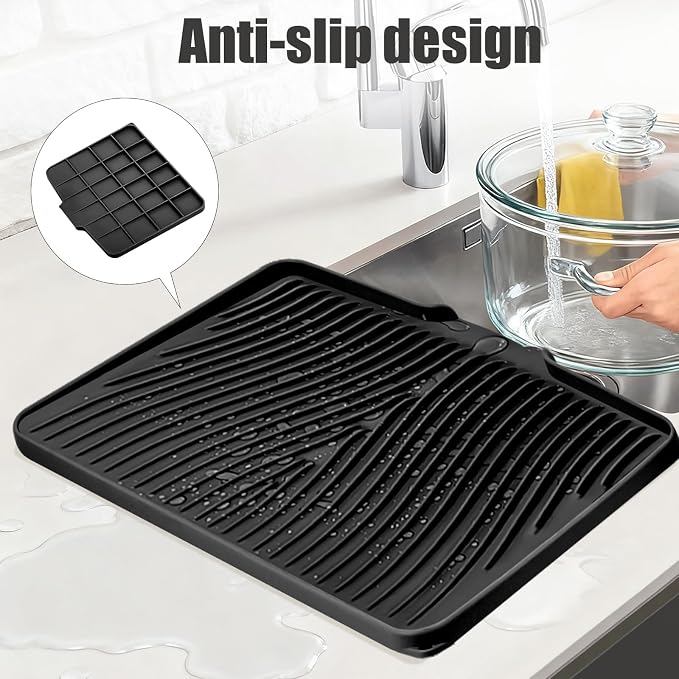 TIKNIK Silicone Dish Drying Mat, Stone Drying Mat - Image 3
