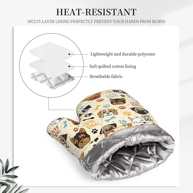 Cute Dog Oven Mitts and Pot Holders Set - Image 3