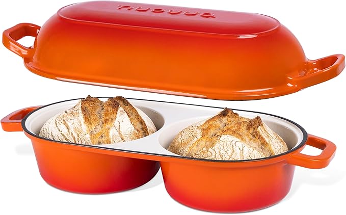 Dutch Oven For Sourdough Bread Baking – Enamelled Cast Iron Bread Loaf Pot – by Nuovva