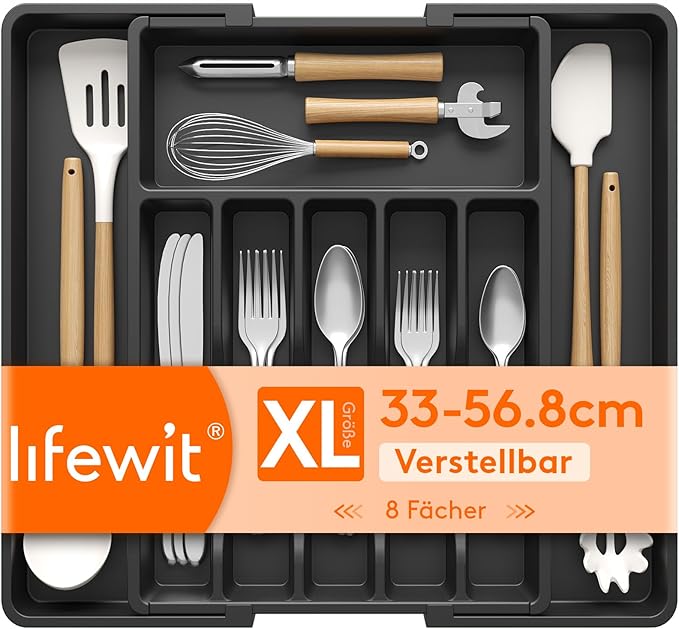Lifewit Silverware Drawer Organizer, Expandable Utensil Tray by Lifewit