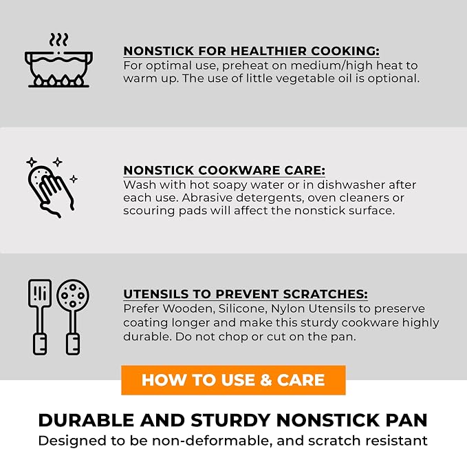 BRA COOKWARE Efficient Pro Nonstick Stock Pot w/Lid | 8 Inch 3.2 Quart Cooking - Image 8