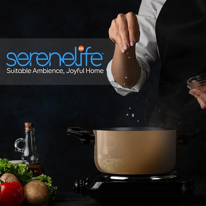 SereneLife Kitchenware Pots & Pans Basic Kitchen Cookware, Heat Resistant - Image 8
